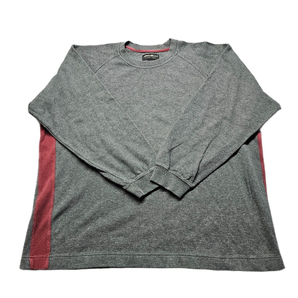 Eddie Bauer Sweatshirt Mens XL Gray Long Sleeve Crew Neck Oversized Pullover
